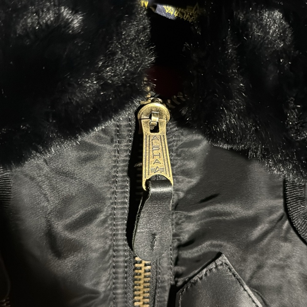 ALPHA INDUSTRIES Bomber B-15 Flight Jacket Fart-Pac Eagles Vintage Coat Medium - Picture 8 of 14